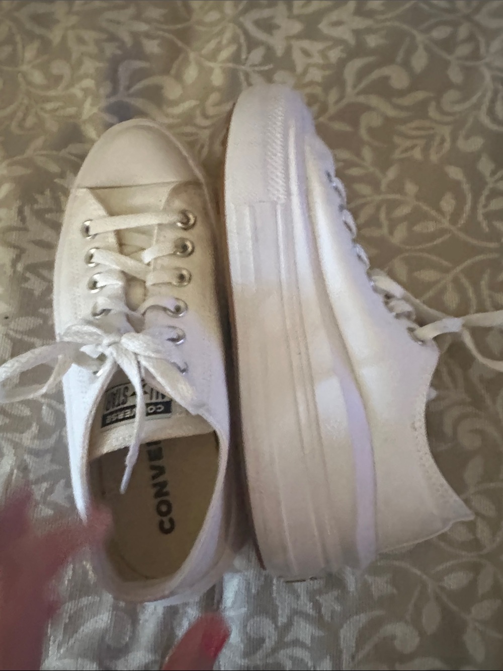 Converse White Canvas Platform Low Tops - Picture 5 of 8